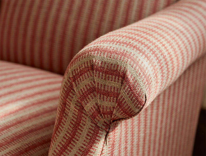 Snape chair in Spill Resistant Stockport Stripe Rose